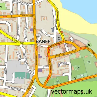Street map sample of Banff, Banffshire