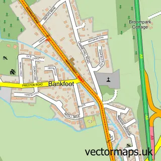 Street map sample of Bankfoot, Perth and Kinross