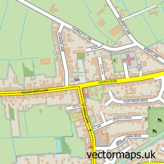 Street map sample of Banks, Lancashire