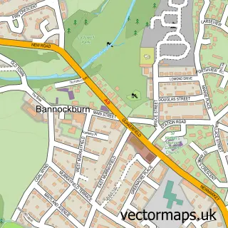 Street map sample of Bannockburn, Stirling and Falkirk
