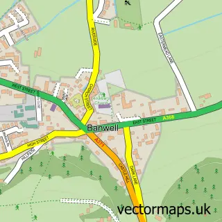 Street map sample of Banwell, Somerset