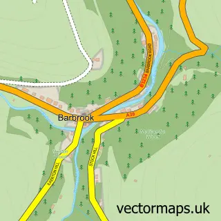 Street map sample of Barbrook, Devon
