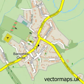 Street map sample of Barcombe Cross, East Sussex