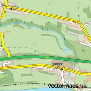 Street map sample of Bardon Mill, Northumberland