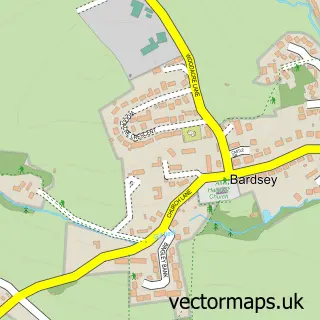 Street map sample of Bardsey, West Yorkshire