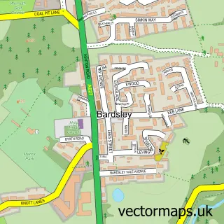 Street map sample of Bardsley, Greater Manchester
