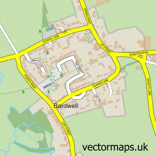 Street map sample of Bardwell, Suffolk