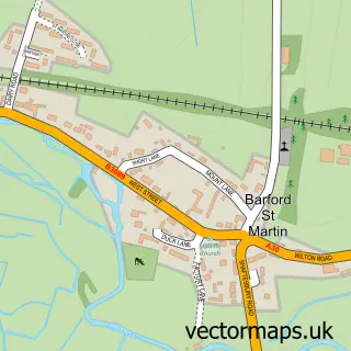 Street map sample of Barford St Martin, Wiltshire