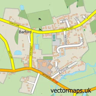 Street map sample of Barford, Norfolk