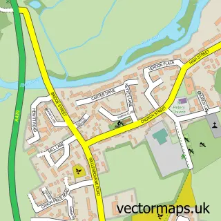 Street map sample of Barford, Warwickshire