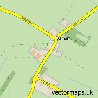 Street map sample of Barham, Cambridgeshire