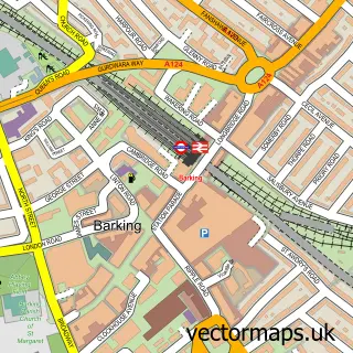 Street map sample of Barking, Greater London