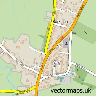 Street map sample of Barkston, Lincolnshire
