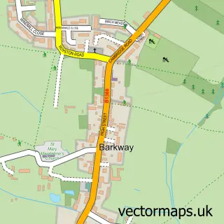 Street map sample of Barkway, Hertfordshire