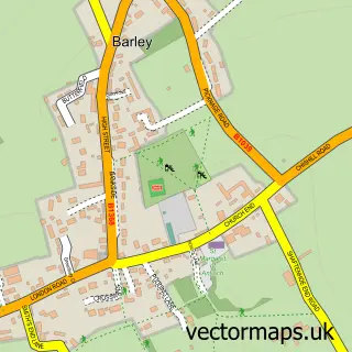 Street map sample of Barley, Hertfordshire