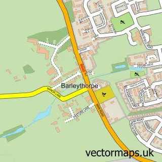 Street map sample of Barleythorpe, Rutland