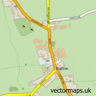 Street map sample of Barlow, Derbyshire