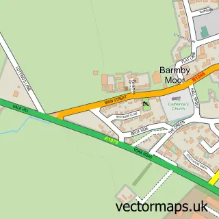 Street map sample of Barmby Moor, East Riding of Yorkshire