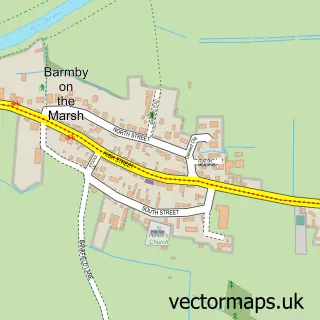 Street map sample of Barmby on the Marsh, East Riding of Yorkshire