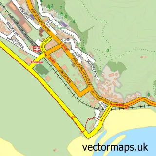 Street map sample of Barmouth, Gwynedd