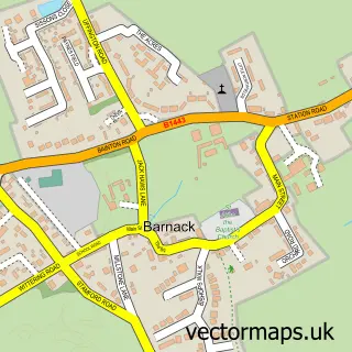Street map sample of Barnack, Cambridgeshire