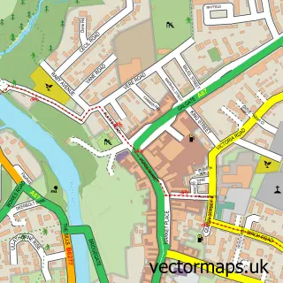 Street map sample of Barnard Castle, Durham