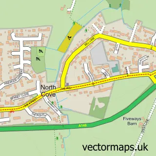 Street map sample of Barnby, Suffolk