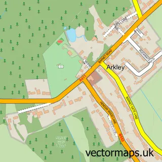 Street map sample of Barnet Gate, Greater London