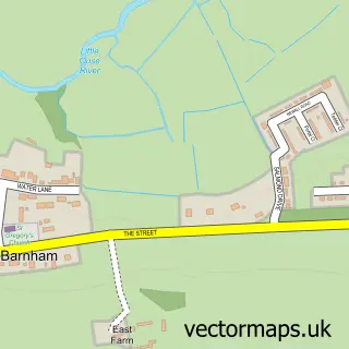 Street map sample of Barnham, Suffolk