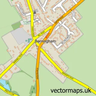 Street map sample of Barningham, Suffolk