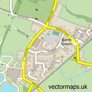 Street map sample of Barns Green, West Sussex