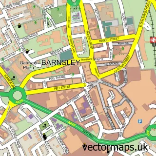Street map sample of Barnsley, South Yorkshire
