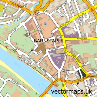 Street map sample of Barnstaple, Devon