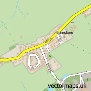 Street map sample of Barnstone, Nottinghamshire