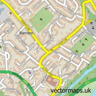 Street map sample of Barnton, Cheshire