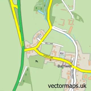 Street map sample of Barnwell, Northamptonshire