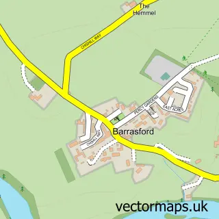 Street map sample of Barrasford, Northumberland