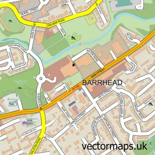 Street map sample of Barrhead, Renfrewshire