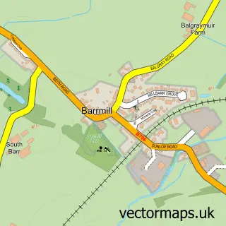 Street map sample of Barrmill, Ayrshire and Arran