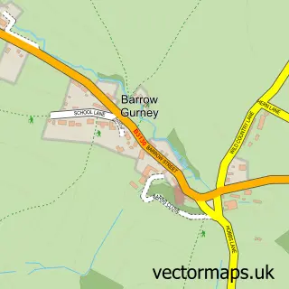 Street map sample of Barrow Gurney, Somerset