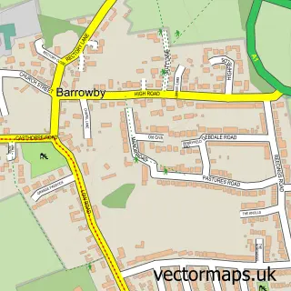 Street map sample of Barrowby, Lincolnshire