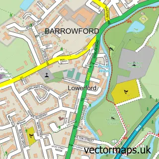 Street map sample of Barrowford, Lancashire
