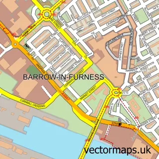 Street map sample of Barrow-in-Furness, Cumbria