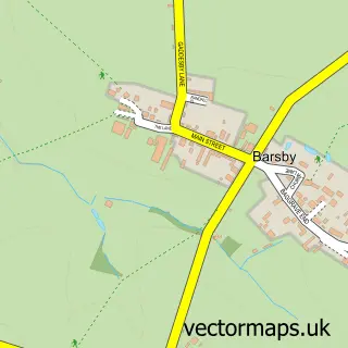 Street map sample of Barsby, Leicestershire