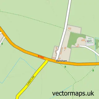 Street map sample of Barsham, Suffolk