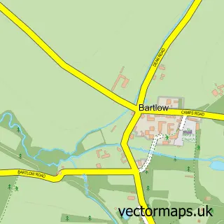 Street map sample of Bartlow, Cambridgeshire