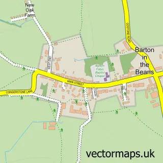 Street map sample of Barton in the Beans, Leicestershire