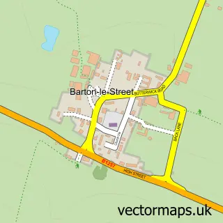 Street map sample of Barton le Street, North Yorkshire