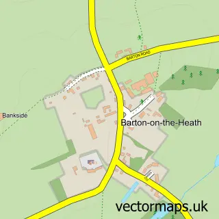 Street map sample of Barton on the Heath, Warwickshire