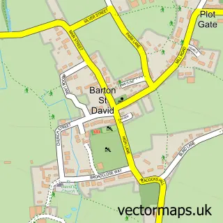 Street map sample of Barton St. David, Somerset